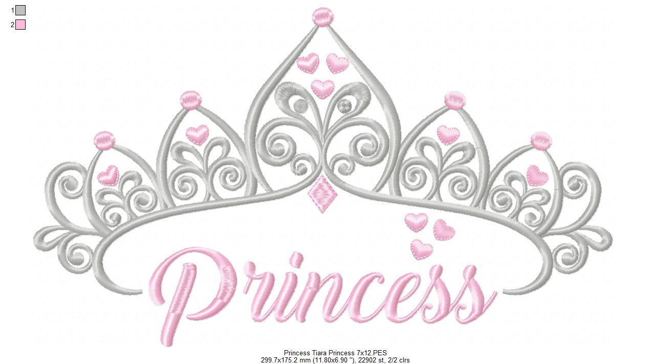 Princess Tiara - Fill Stitch Embroidery