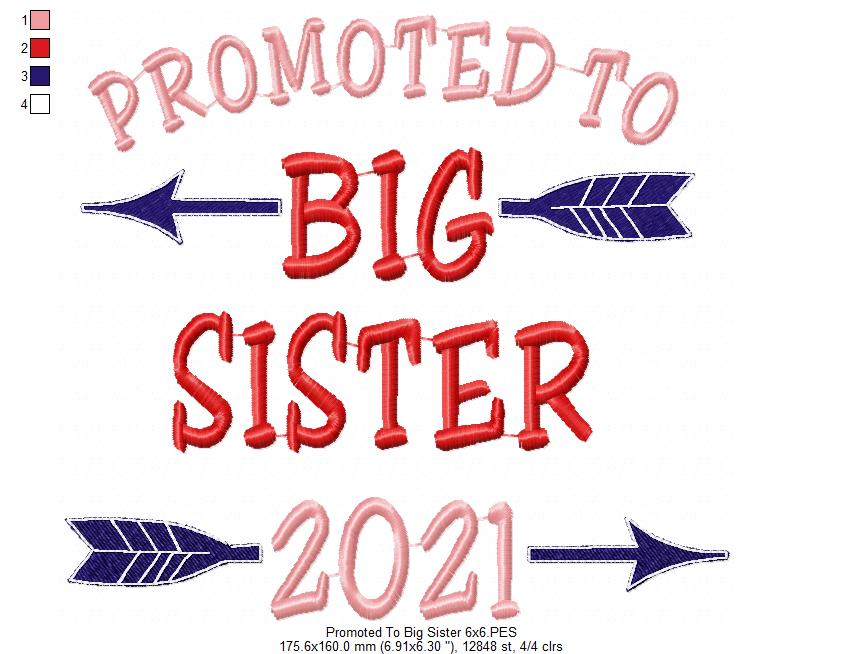 Promoted to Big Sister 2021 - Fill Stitch