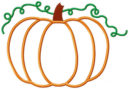 Pumpkin - Applique - Machine Embroidery Design