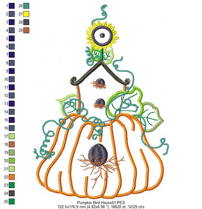 Pumpkin Bird House - Applique