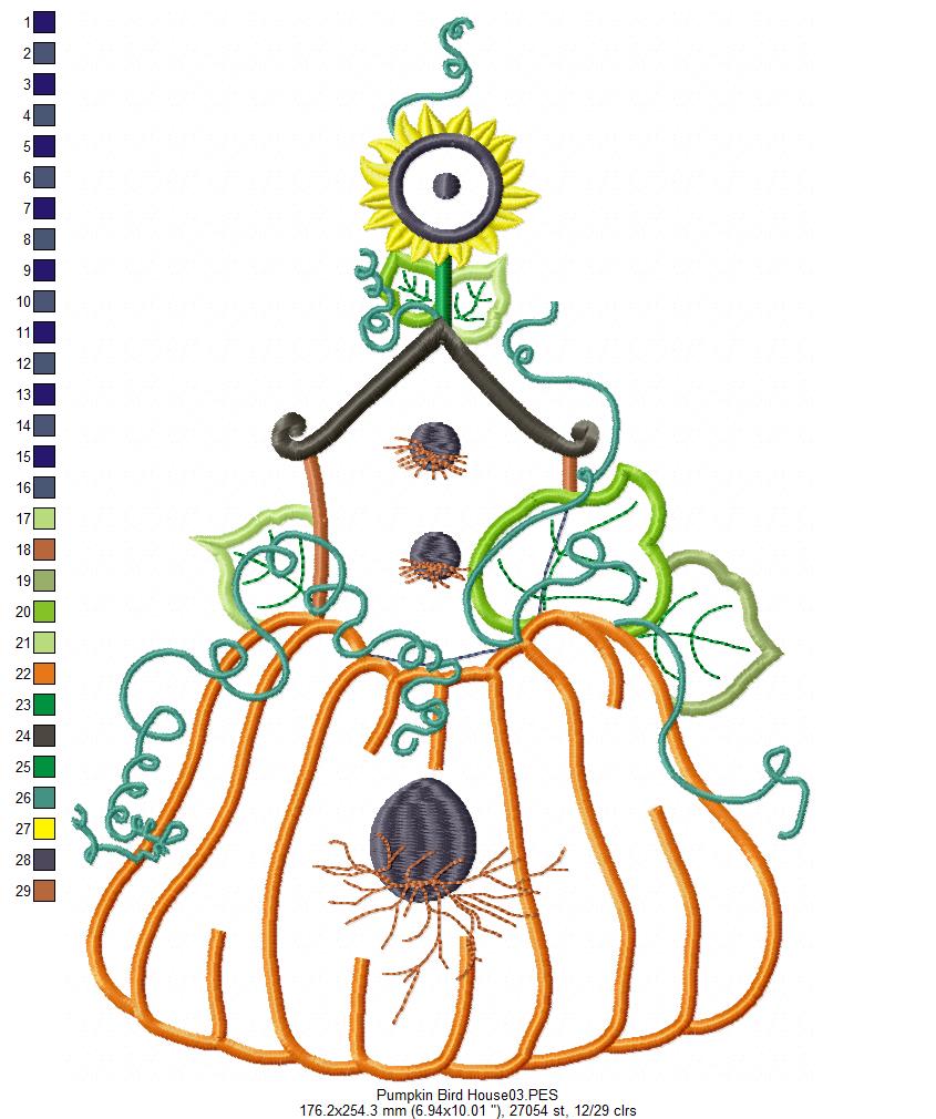 Pumpkin Bird House - Applique