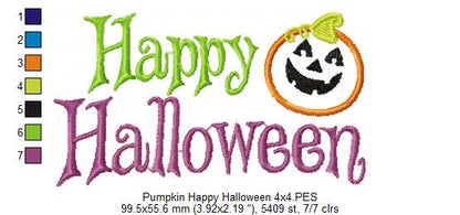 Pumpkin Happy Halloween - Applique
