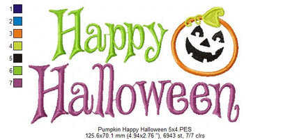 Pumpkin Happy Halloween - Applique