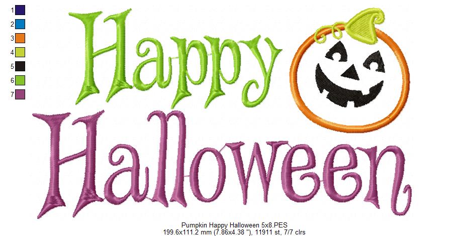 Pumpkin Happy Halloween - Applique