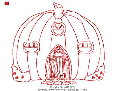 Pumpkin House - Redwork