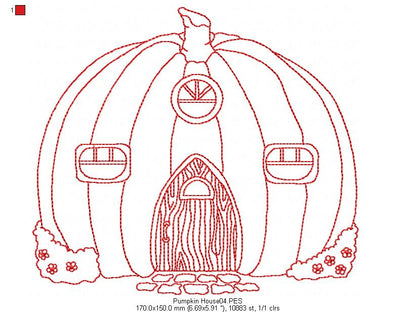 Pumpkin House - Redwork