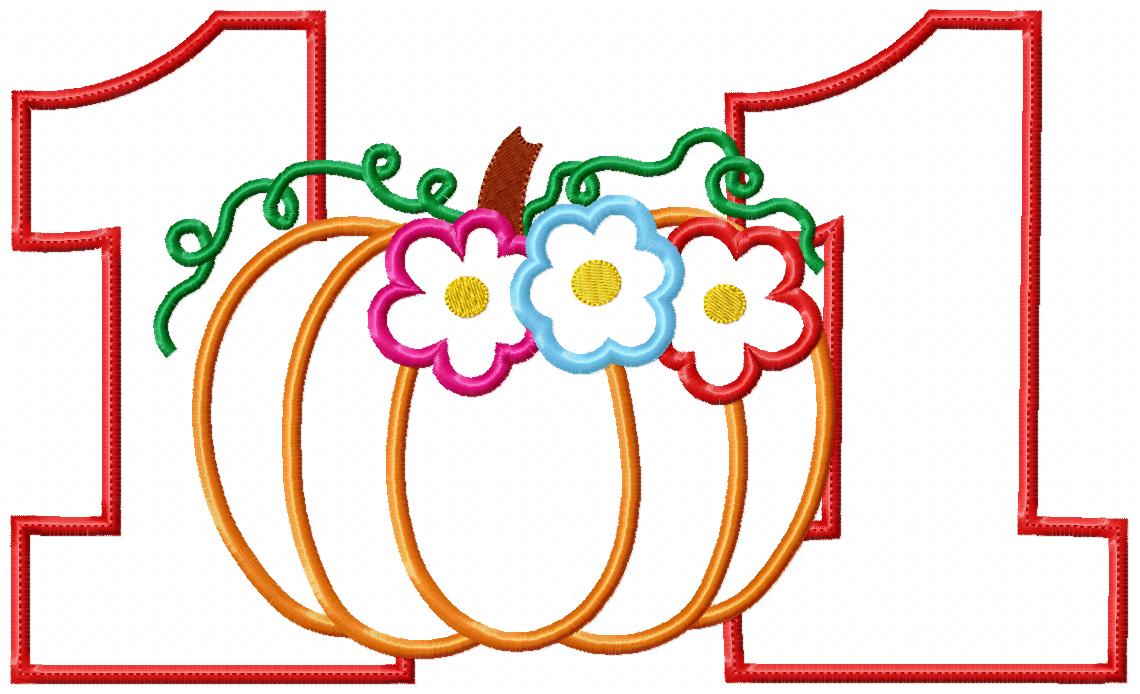 Thanksgiving Numbers Birthday Set Numbers 1-11 - Applique