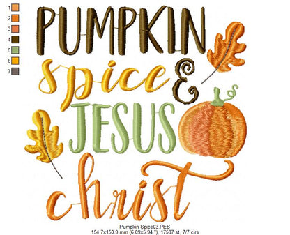 Pumpkin Spice E Jesus Christ - Satin Stitch