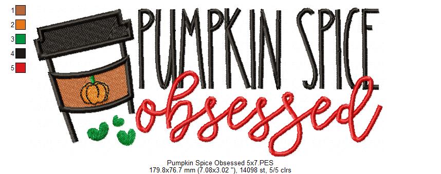 Pumpkin Spice Obsessed - Fill Stitch