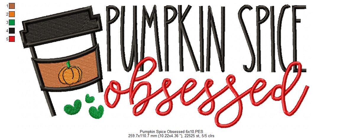 Pumpkin Spice Obsessed - Fill Stitch