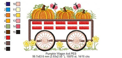 Pumpkins Wagon - Applique