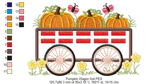 Pumpkins Wagon - Applique