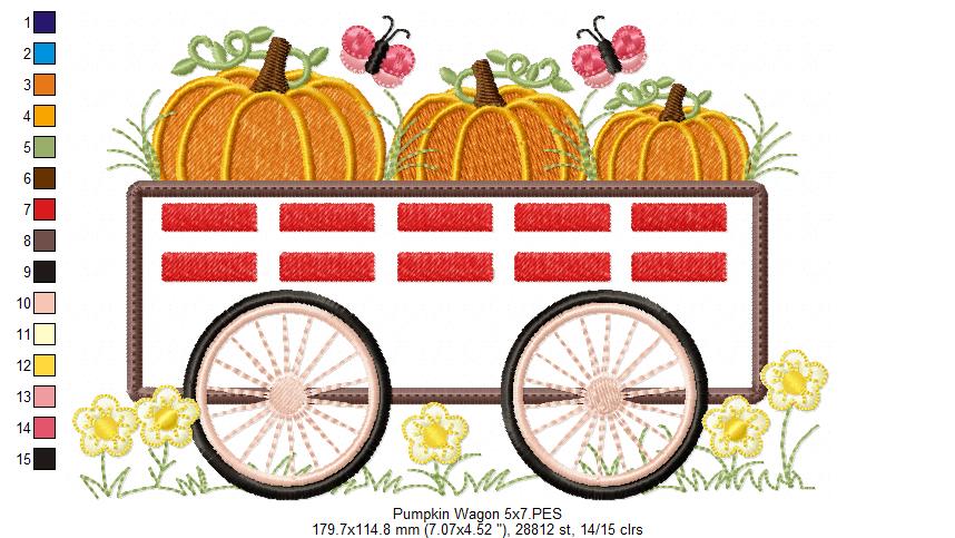 Pumpkins Wagon - Applique