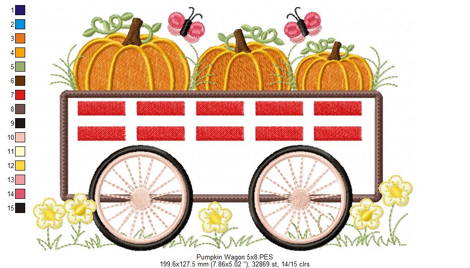 Pumpkins Wagon - Applique