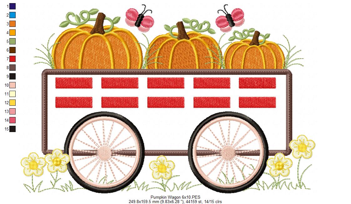 Pumpkins Wagon - Applique