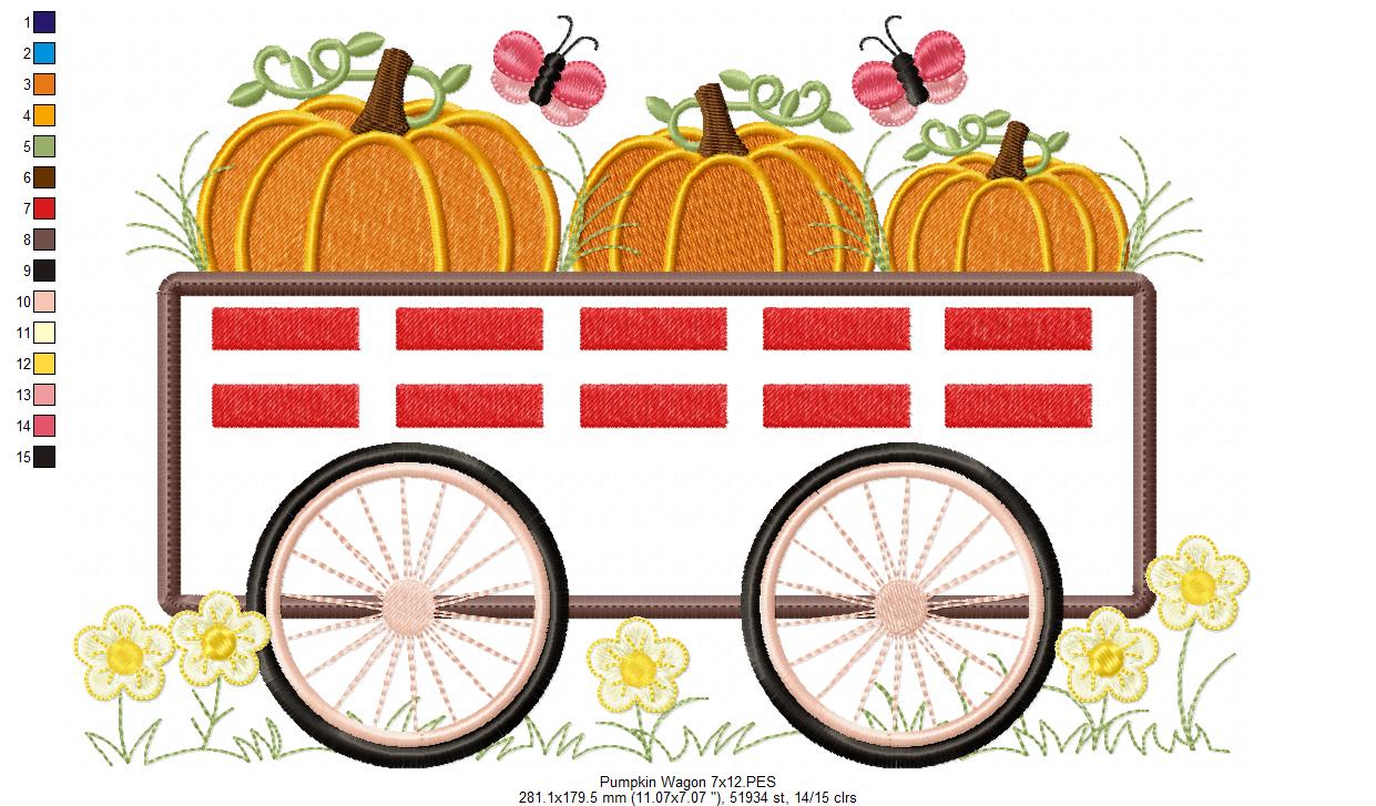 Pumpkins Wagon - Applique