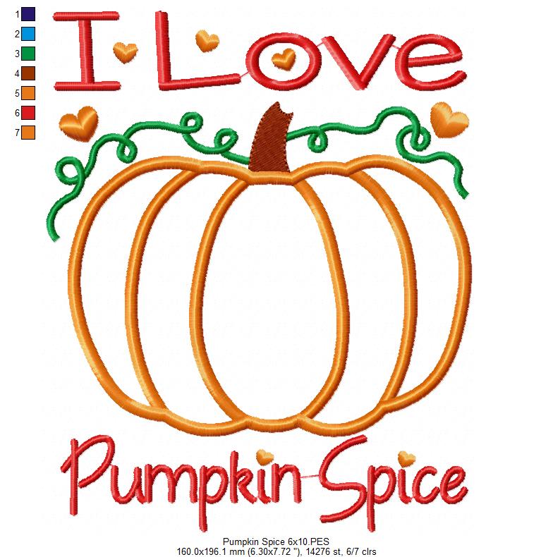 I Love Pumpkin Spice - Applique