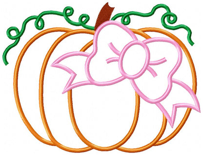 Pumpkin and Bow - Applique