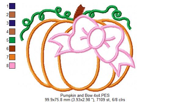 Pumpkin and Bow - Applique