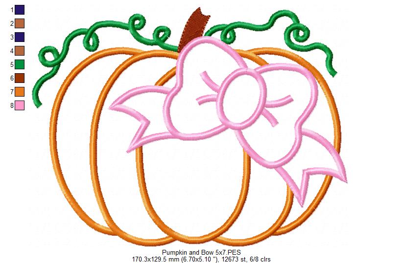 Pumpkin and Bow - Applique