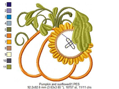 Pumpkin and Sunflower - Applique
