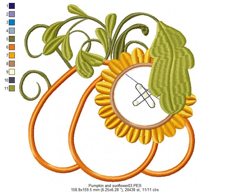 Pumpkin and Sunflower - Applique