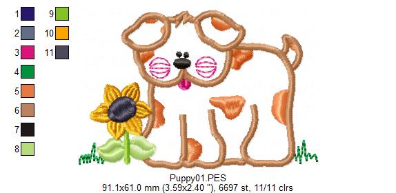 Cute Puppy - Applique