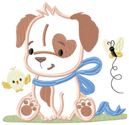 Puppy Boy, Bird and Butterfly - Applique
