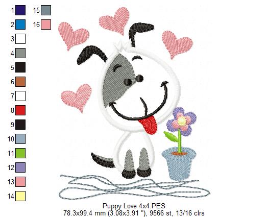 Puppy Love - Applique Embroidery