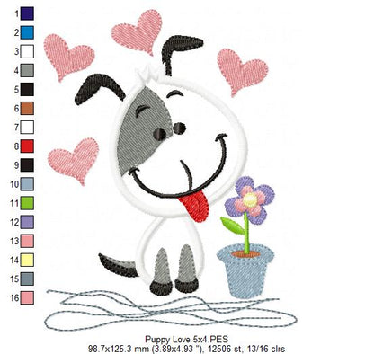 Puppy Love - Applique Embroidery
