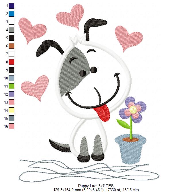 Puppy Love - Applique Embroidery