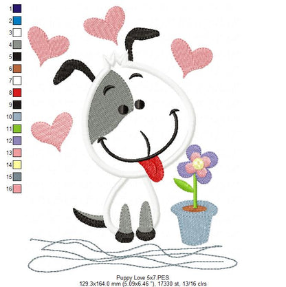 Puppy Love - Applique Embroidery