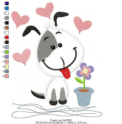 Puppy Love - Applique Embroidery