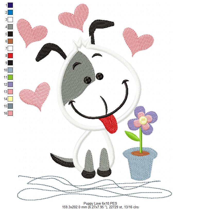 Puppy Love - Applique Embroidery