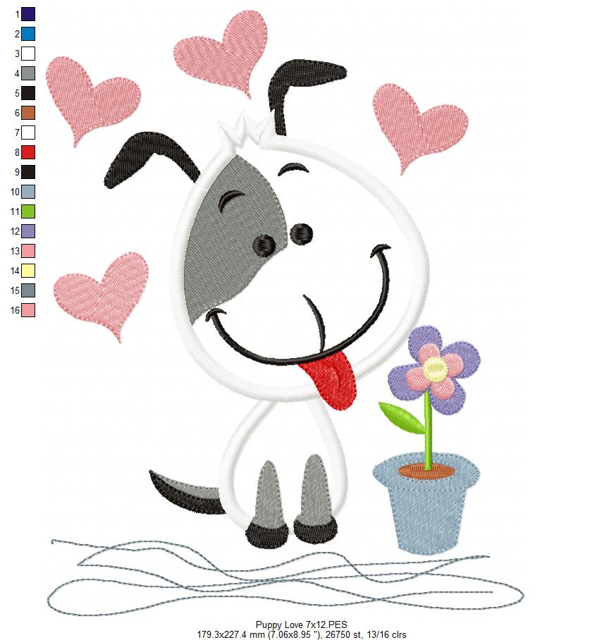 Puppy Love - Applique Embroidery