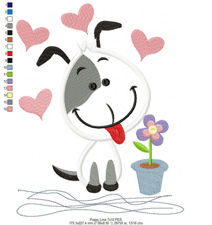 Puppy Love - Applique Embroidery