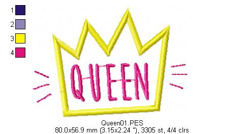 Queen Crown Tiara - Applique