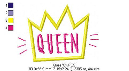 Queen Crown Tiara - Applique