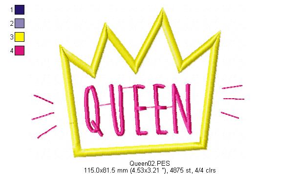 Queen Crown Tiara - Applique