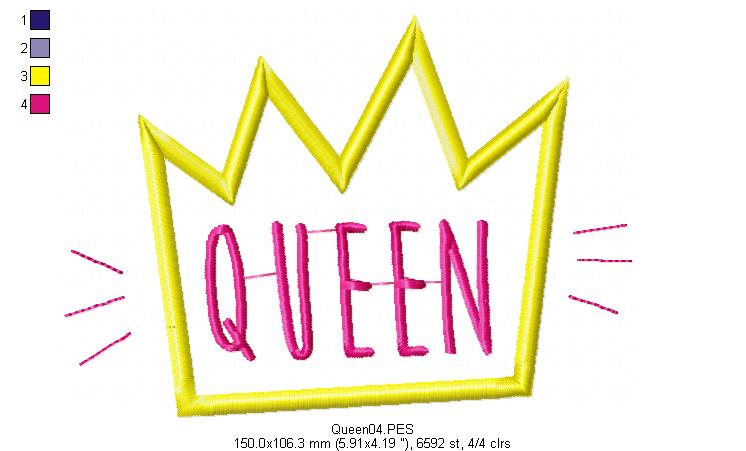 Queen Crown Tiara - Applique