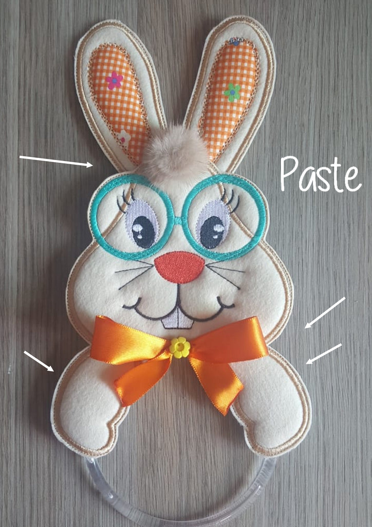 Easter Bunny Dish Cloth Hanger - ITH Project - Machine Embroidery Design
