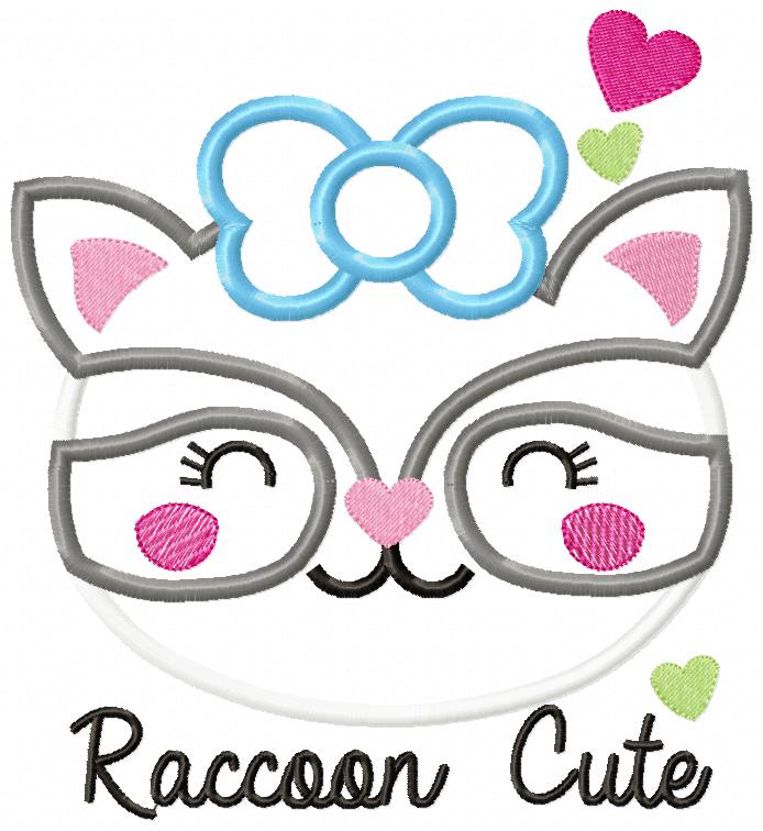 Raccoon Cute - Applique