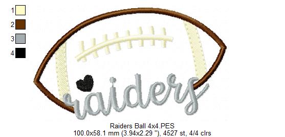 Football Raiders Ball - Fill Stitch