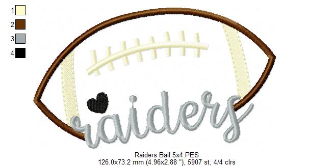 Football Raiders Ball - Fill Stitch
