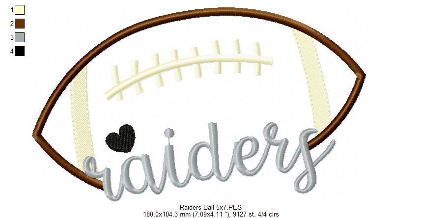 Football Raiders Ball - Fill Stitch