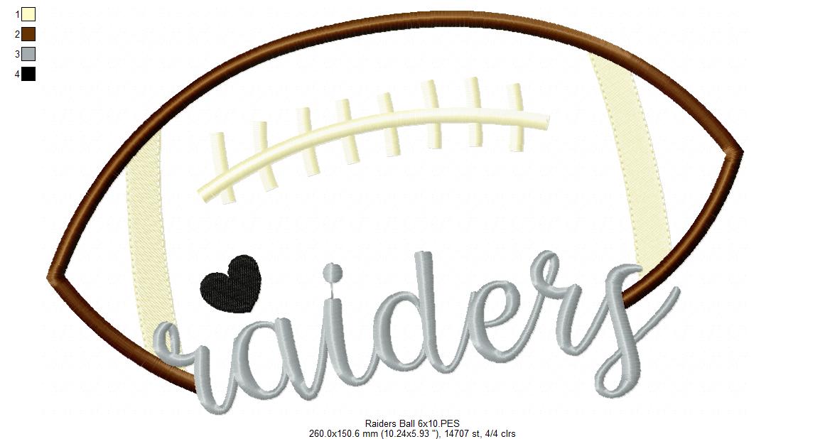 Football Raiders Ball - Fill Stitch