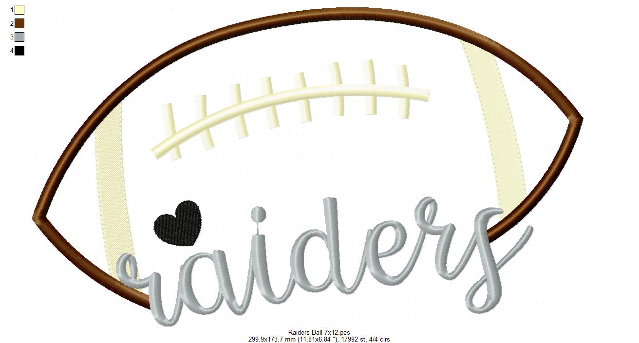 Football Raiders Ball - Fill Stitch