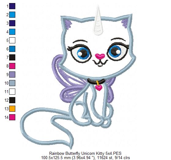 Felicity Unicorn Kitty - Appliqué – Machine Embroidery Design