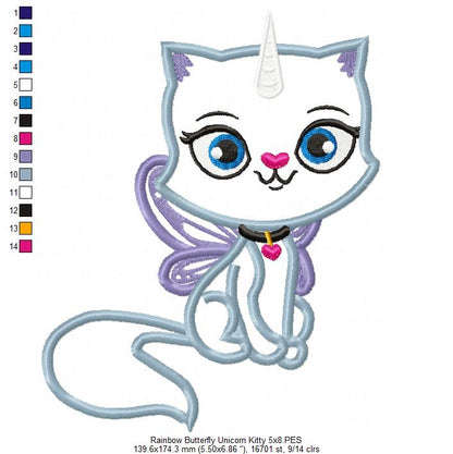 Felicity Unicorn Kitty - Appliqué – Machine Embroidery Design