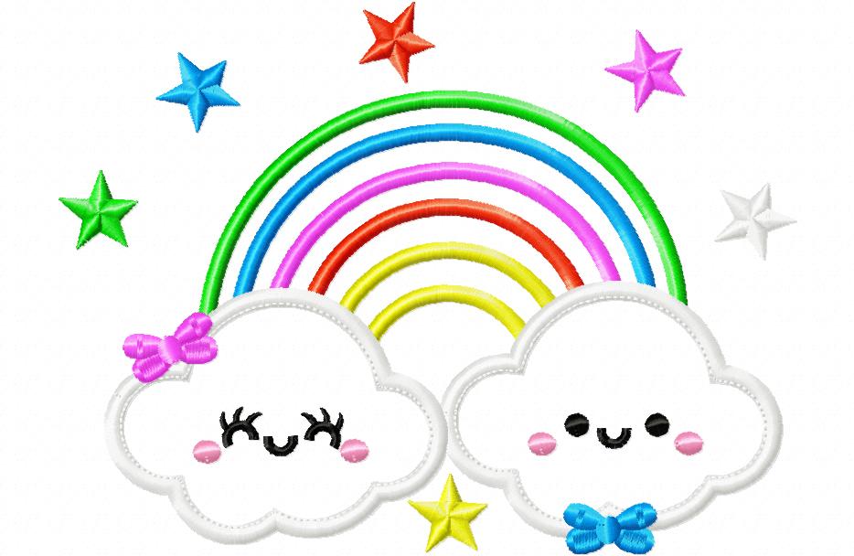 Rainbow and Clouds - Applique